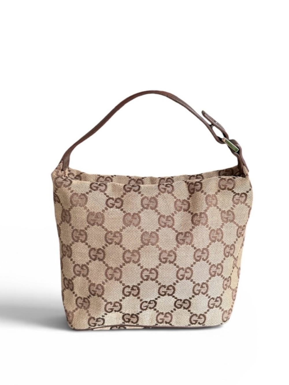 Vintage Gucci GG Canvas Pochette Mini Bag Vanity / Brown Leather - Picture 2 of 12